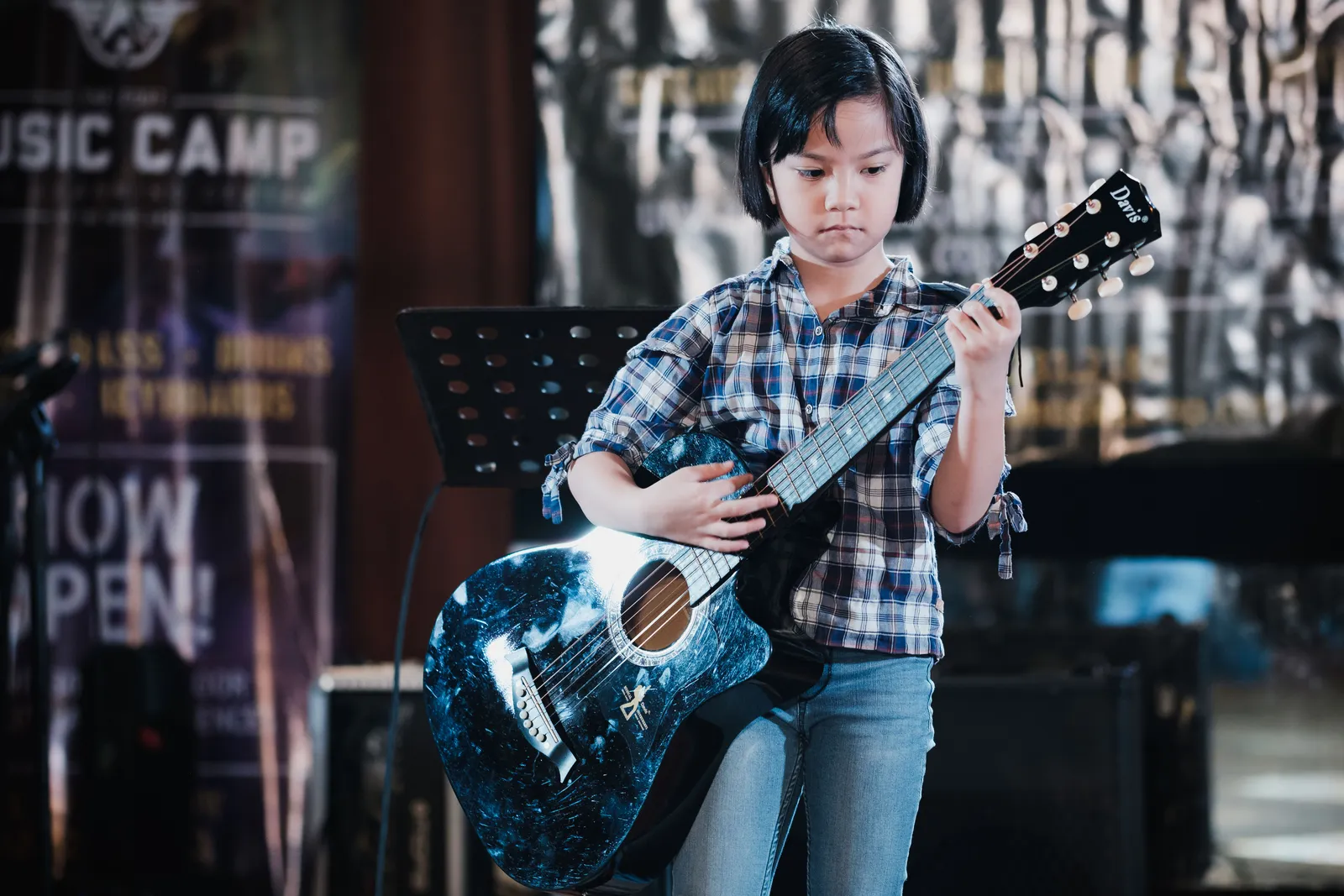 Student performing at a talent show