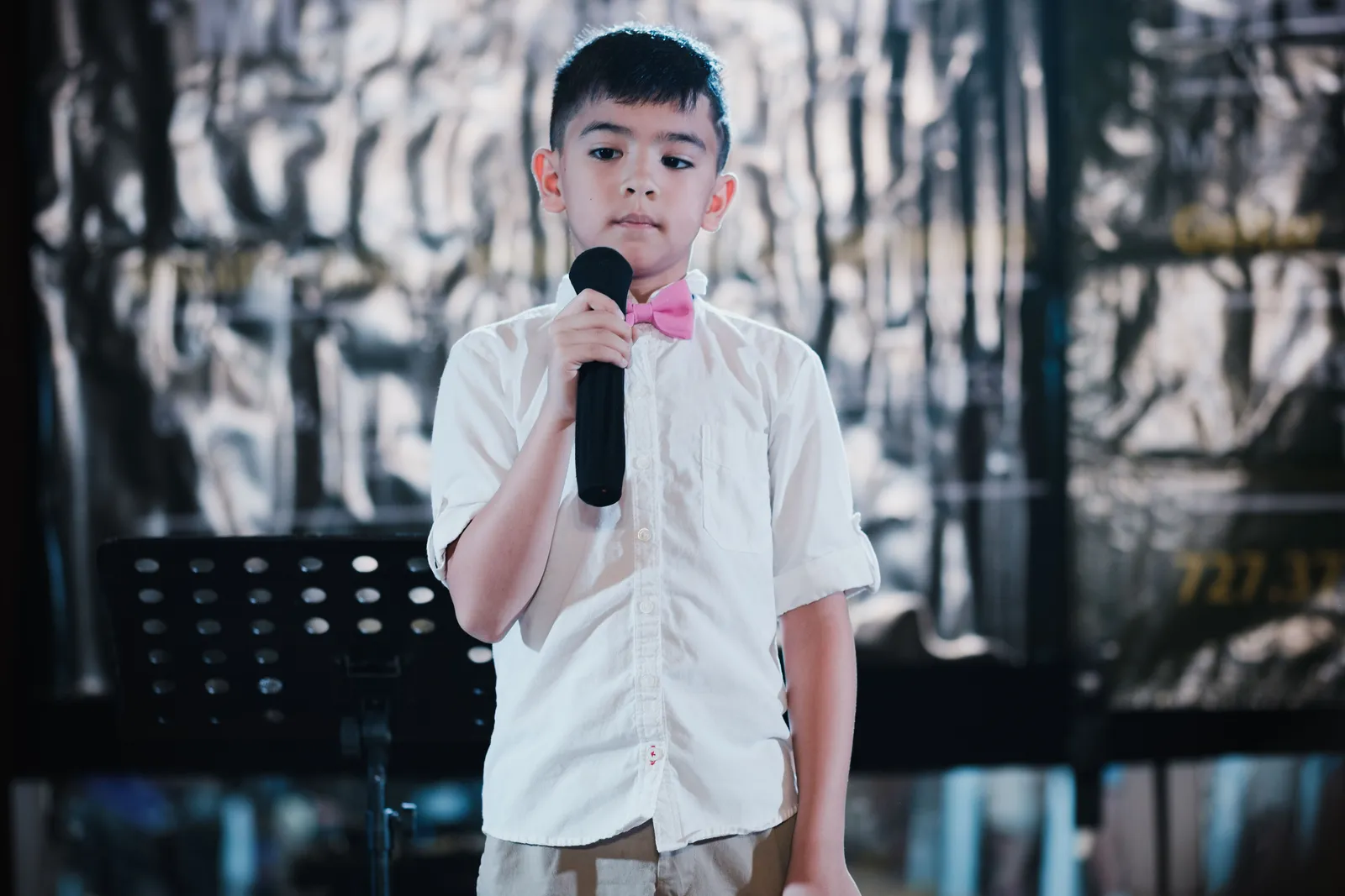 Student performing at a talent show