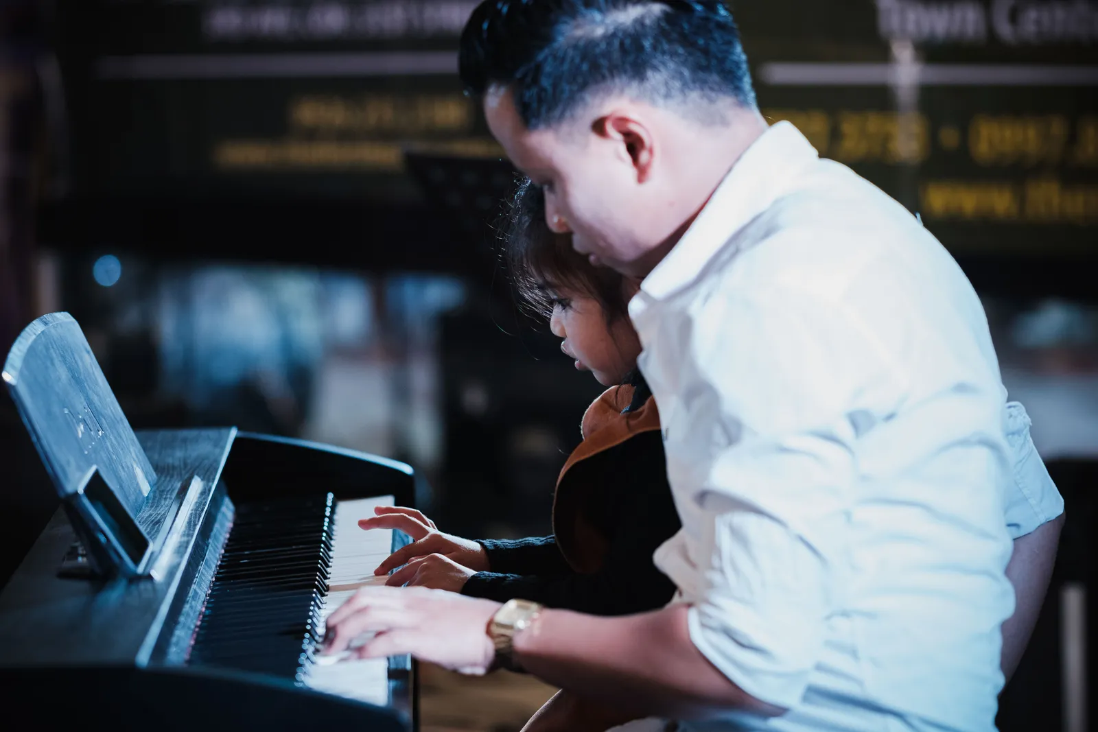 Student performing at a talent show