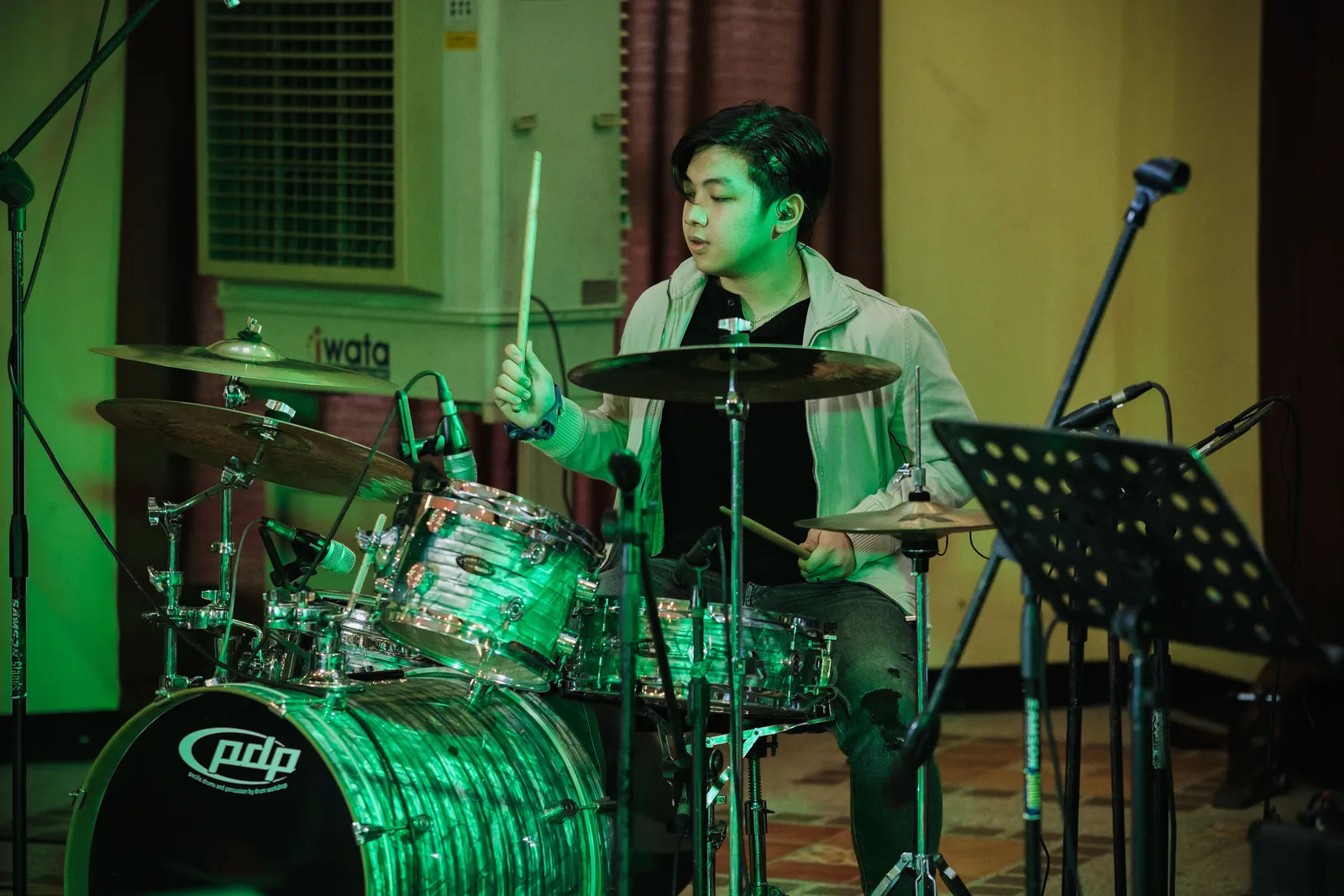Student performing at a talent show