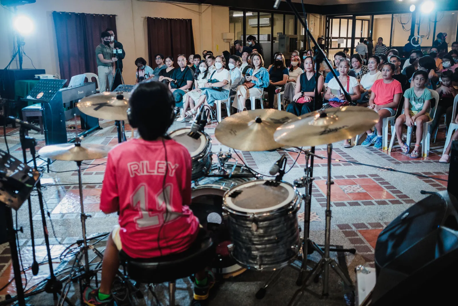 Student performing at a talent show
